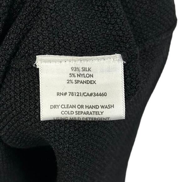 Eileen Fisher Silk Blend Sleeveless Top Women's Sz S Black Textured Stretch - Picture 4 of 5
